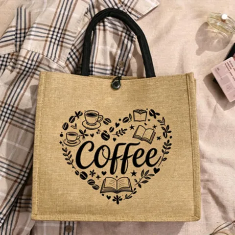 Damen Casual Baumwolle Hanf Tote Bag Große Kapazität Lehrer Bedruckt 麻布 Einkaufstasche Urban Minimalistisch Offene Handtasche