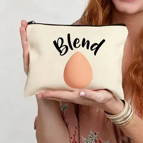 Women Fashion Polyester Makeup Bag Minimalist Clutch Bag With Zipper Cosmetic Pouch For Daily Travel Organization Lady Handbag Gift