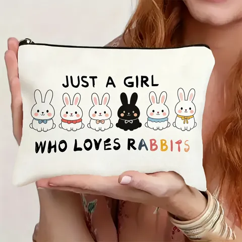 Damen Mode Urban Minimalistisch Clutch Tasche Cartoon Tier Buchstaben Druck Kosmetiktasche Polyester Reißverschluss Handtasche Tägliche Geldbörse Reisen Organizer Geschenk Für Damen