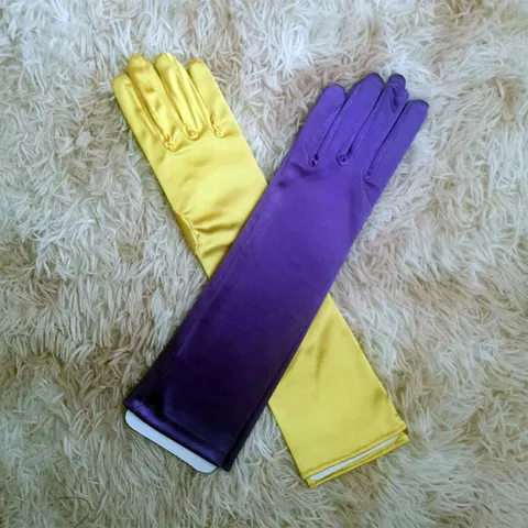 Gants Longs en Satin pour Femmes Gants de Soirée Extensibles de Couleurunie Élégants pour Fête de Mariage Étiquette Protection Solaire