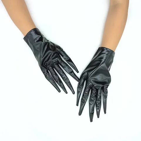 Unisex Halloween Ghost Claw Gloves Reflective PU Leather Long Finger Cosplay Costume Accessories Party Props