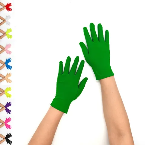Gants Courts en Soie de Lait pour Femmes Gants Fins et Extensibles de Couleur Unie pour Cyclisme Protection Solaire Performance de Scène