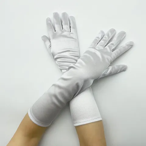 Gants de Protection Solaire Longs d'Été pour Femmes Gants Extensibles en Satin Spandex Gants de Performance d'Étiquette Accessoires de Mode