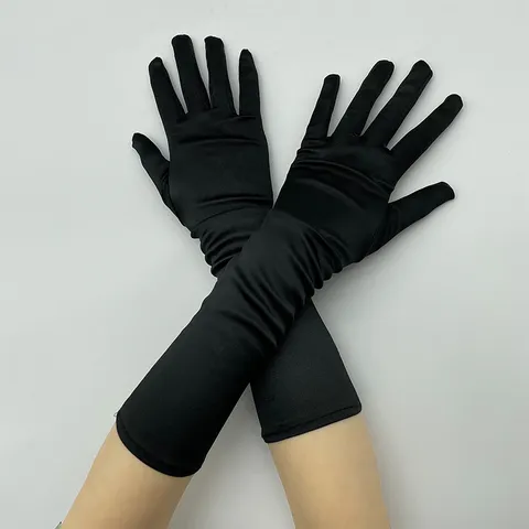 Gants de Protection Solaire Longs d'Été pour Femmes Gants Extensibles en Satin Spandex Gants de Performance d'Étiquette Accessoires de Mode