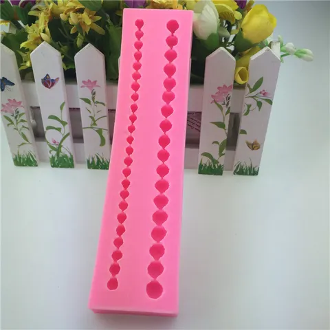 Silicone Pearl Gemstone Border Fondant Cake Mold Chocolate Cream Border Decoration DIY Baking Pastry Sugarcraft Decorating Tool