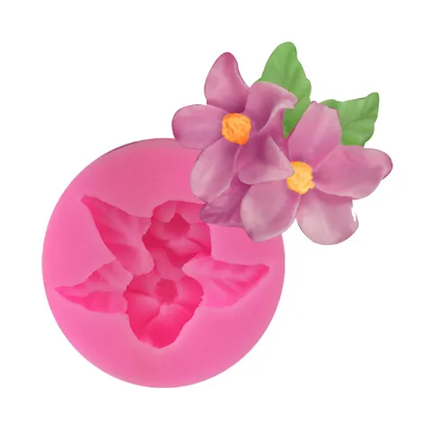 Lotus Flower Fondant Silicone Mold Twin Blossom Trumpet Floral Chocolate Cake Baking Decoration Sugar Craft Gumpaste Mold DIY Mould