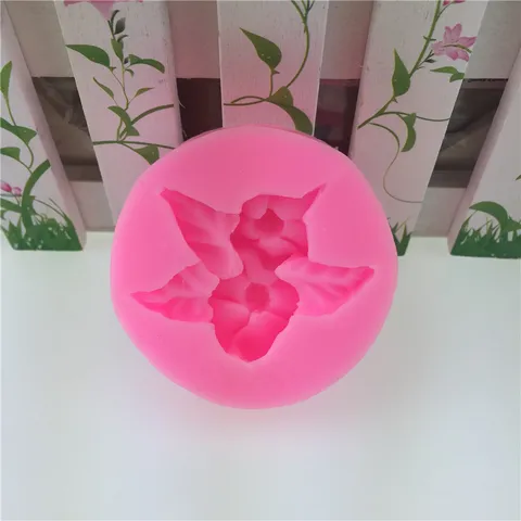 Lotus Flower Fondant Silicone Mold Twin Blossom Trumpet Floral Chocolate Cake Baking Decoration Sugar Craft Gumpaste Mold DIY Mould