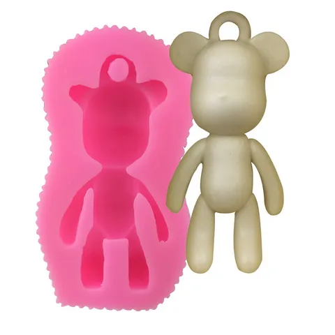 Cute Bear Silicone Mold For Cake Soap Gypsum Salt Carving DIY Craft Baking Tool Resilient Reusable Chocolate Fondant Kitchen Mold