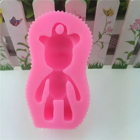 Cute Bear Silicone Mold For Cake Soap Gypsum Salt Carving DIY Craft Baking Tool Resilient Reusable Chocolate Fondant Kitchen Mold