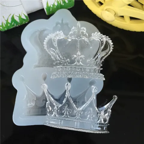 3D Crown Silicone Mold Transparent Mirror Surface Resin Casting Mold For DIY Handmade UV Epoxy Adhesive Clay Baking Cake Decorating Accessory Tools