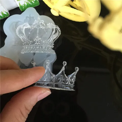 3D Crown Silicone Mold Transparent Mirror Surface Resin Casting Mold For DIY Handmade UV Epoxy Adhesive Clay Baking Cake Decorating Accessory Tools