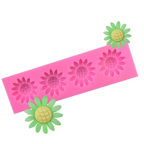 Silicone Sunflower Cake Mold Pink Floral Fondant Baking Tool Sugar Craft Mold For Kitchen Chocolate Pastry Dessert Making