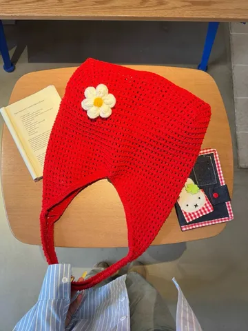 Borsa Tote Casual Lavorata a Maglia Traforata da Donna Borsa a Tracolla all Uncinetto con Accento Floreale Stile Rilassato Borsa a Mano Giornaliera