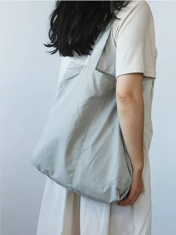 Stile Coreano Donna Grande Capacità Nylon Borsa Tote Casual Borsetta Tinta Unita Leggera Borsa a Tracolla per Studenti