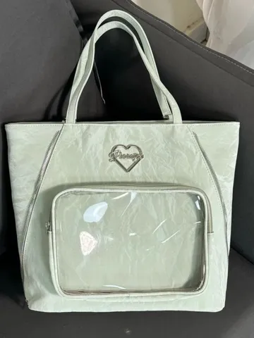 Borsa Tote con Cuore a Increspatura d'Acqua Grande Capacità Multifunzionale Casual Borsa a Spalla Tracolla Zaino Donna