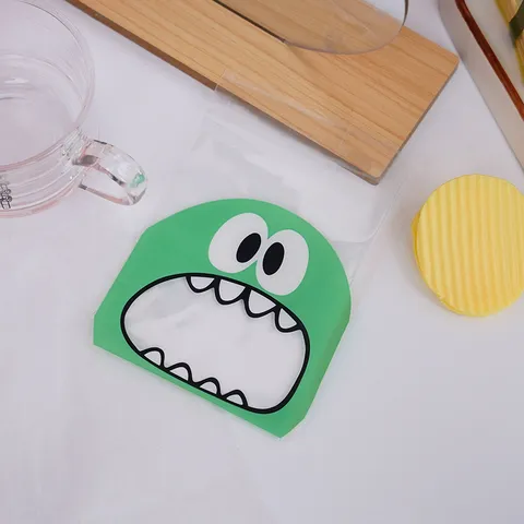 Lindas Bolsas de Celofán Autoadhesivas de Monstruo Bolsas de Plástico Transparentes para Galletas y Caramelos para Empaque de Regalo de Panadería Embalaje de Joyería