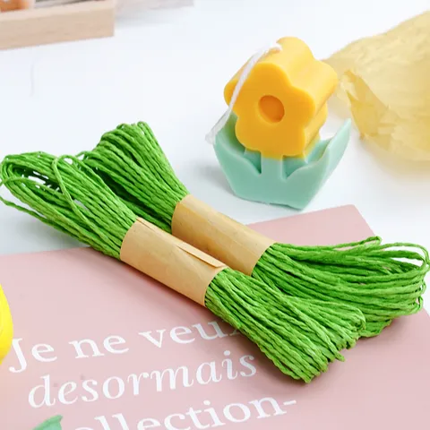 Natural Paper Cord Colorful Twisted Twin Strand Raffia Rope For Gift Wrapping Handmade DIY Crafts Decoration Weaving Material