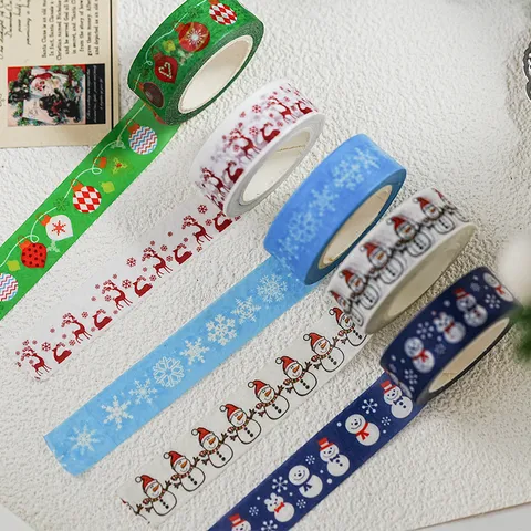 Carino Cartone Animato Natale Nastro Washi Stampato Nastro Adesivo Decorativo Per Scrapbooking Diario Fai Da Te Cancelleria Studenti Regalo