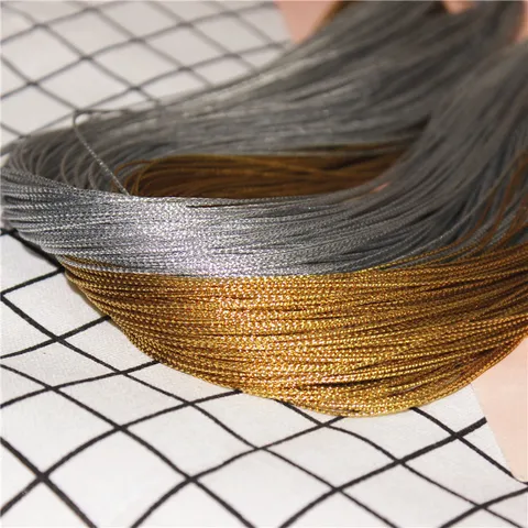 Metallic Cord Polyester Ribbon For Gift Wrapping DIY Craft Tag Tie Rope Glitter String For Holiday Party Decoration Gold Silver