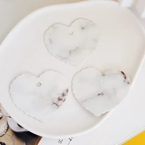 Minimalist Marble Pattern Paper Message Card Ins Light Color Flower Gift Hanging Tag Holiday Decoration Heart Round Wave Edge Writing Card