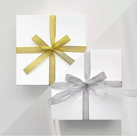 Ruban Décoratif en Poliester Métallisé Pailleté Garniture Brillante pour Emballage de Boîte Cadeau Gâteau Boulangerie Mariage