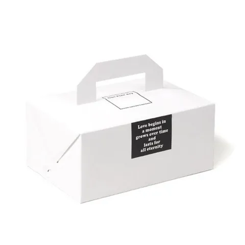 Boîte d'Emballage Portative en Papier Minimaliste Boîte Cadeau Blanche Avec Poignée pour Boulangerie Gâteau Pâtisserie Biscuits