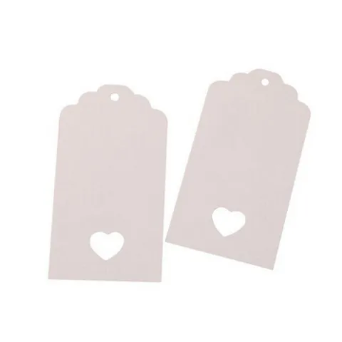 Weiße Papier Geschenkanhänger Mit Herzform Hohlendesign Wellenkante Blanko Anhänger Für Hochzeitsgeschenke Party Deko