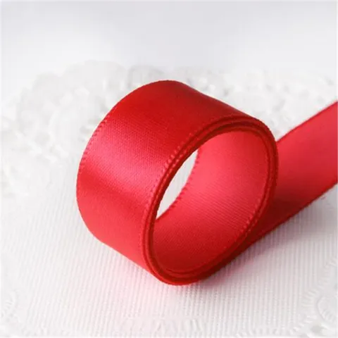 Ruban de Satin en Polyester pour Emballage de Boîte Cadeau de Noël Ruban Rouge Couleur Unie Décoratif pour Mariage Fête Boulangerie Emballage Décoration Ruban Tissé