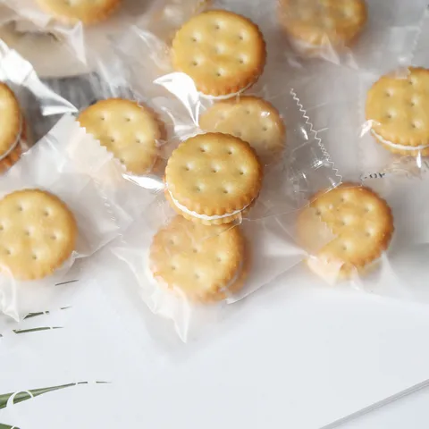 Transparent Plastic Packaging Bag Clear Mini Candy Cookie Pouches Heat Seal Jagged Edge Dessert Wrappers For Bakery Home Cooking