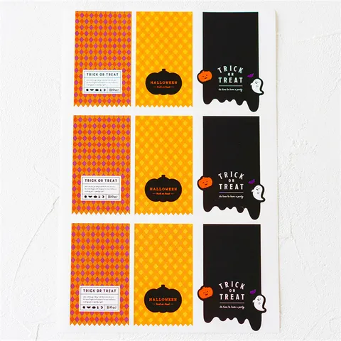 Autocollants de Scellage Halloween Citrouille Fantôme Étiquettes Décoratives pour Boîte Cadeau Sceau d'Enveloppe Emballage de Boulangerie