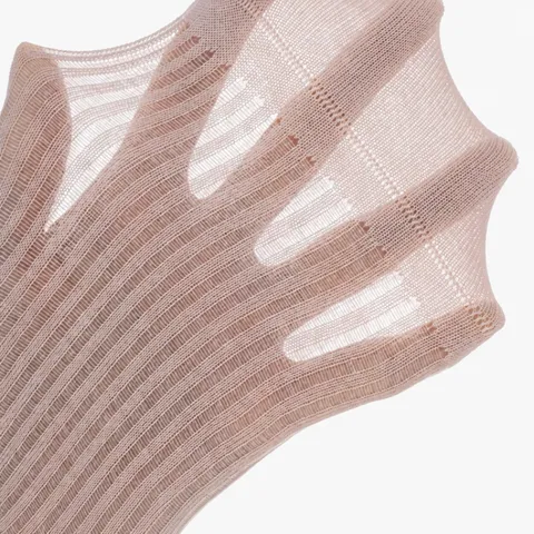 Women Ruffle Trim Short Socks Solid Color Vertical Stripe Hollow Breathable Sweet Japanese Style Casual Ankle Socks