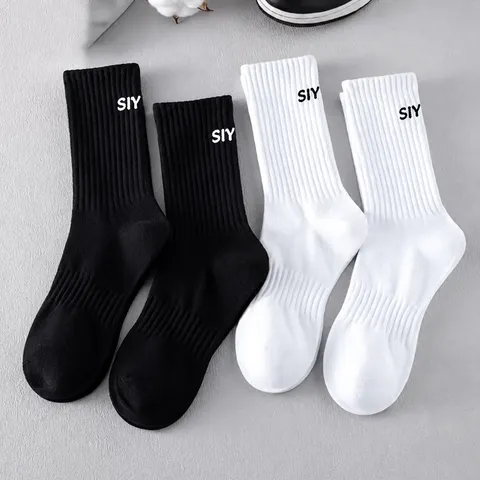 Men Women Cotton Crew Socks Casual Letter Print Sports Long Tube Socks Athletic Breathable Deodorant Fashion Hosiery