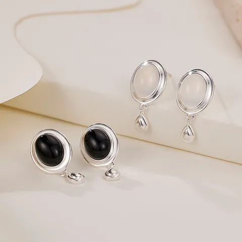 Boucles d'Oreilles Clous Gland Goutte en Argent Sterling 925 Luxe Premium Minimaliste Géométrique Pour Femmes Fête Bijoux