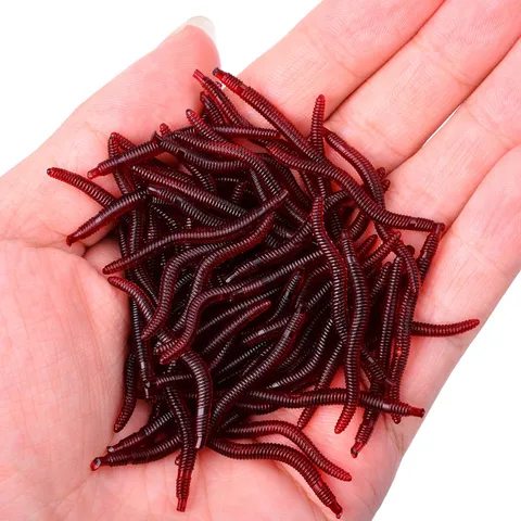 Simulation Earthworm Redworm Soft Bait PVC Silicone Bionic Lure Fishing Bait Outdoor Sports Fishing Tackle