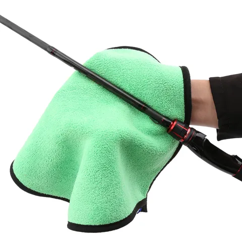 Quick Drying Fishing Towel Microfiber Cleaning Cloth With Metal Buckle Double Sided Absorbent Hand Towel For Fishing Gear