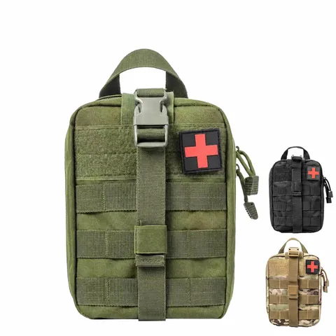 Bolsa Médica de Emergencia Táctica Portátil Supervivencia al Aire Libre Riñonera Molle Camuflaje Equipo de Primeros Auxilios Bolsa de Montañismo