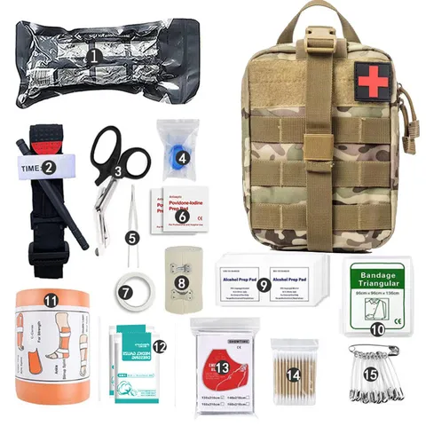 Kit di Primo Soccorso Tattico da Esterno Campeggio Emergenza Strumento di Sopravvivenza Borsa Multifunzionale Militare Medica Attrezzatura di Sopravvivenza Borsa