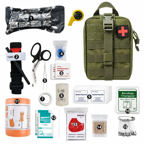 Borsa Kit di Primo Soccorso Tattica Campeggio All'aperto Sopravvivenza Emergenza Medica Borsa Impermeabile Nylon Custodia Portaoggetti