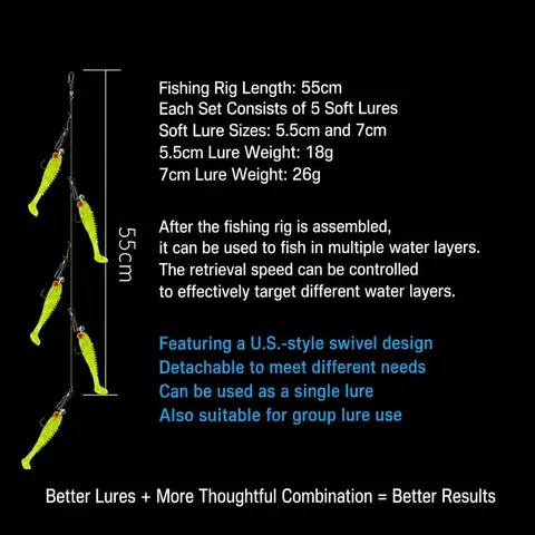 Simulation Fishing Soft Bait Set Silicone Bionic Fish Lures With Jig Head Saltwater Fishing Tackle Kit For Outdoor Angling