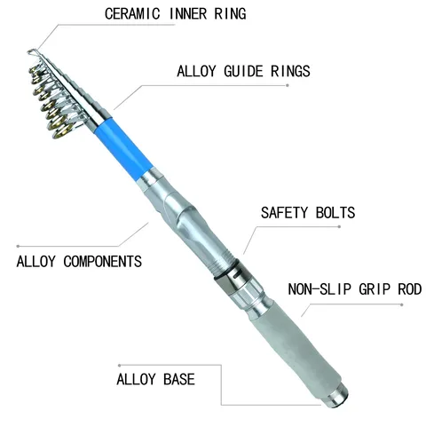 Telescopic Fishing Rod Portable Fiberglass Lure Rod Sea Fishing Pole Travel Freshwater Saltwater Fishing Gear