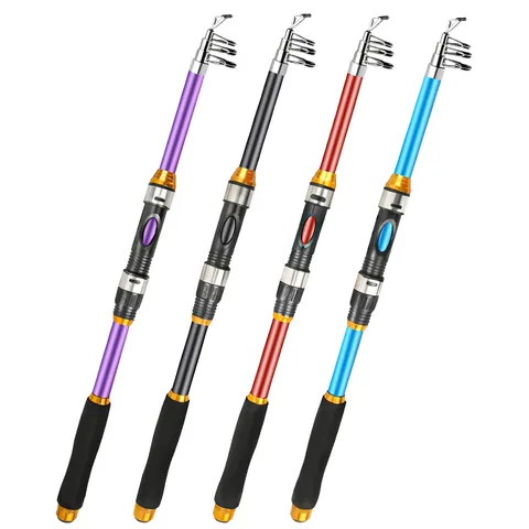 Portables Teleskopisches Angelrute Glasfaser Lure Reise Spinnrute Alle Gewässer Outdoor Angelausrüstung