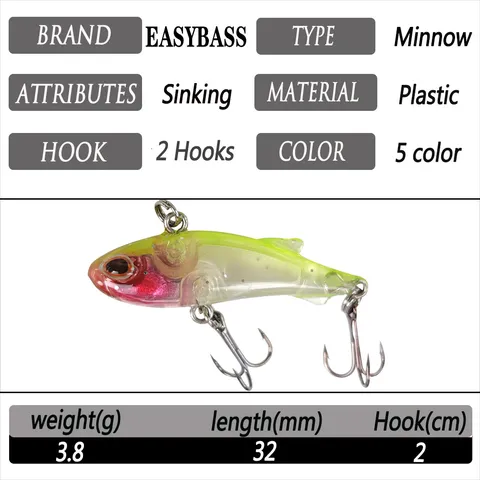 Conjunto de Señuelos de Pesca Duros Hundimiento VIB Minnow Cebo Biónico Con Caja de Almacenamiento Transparente Para Pesca