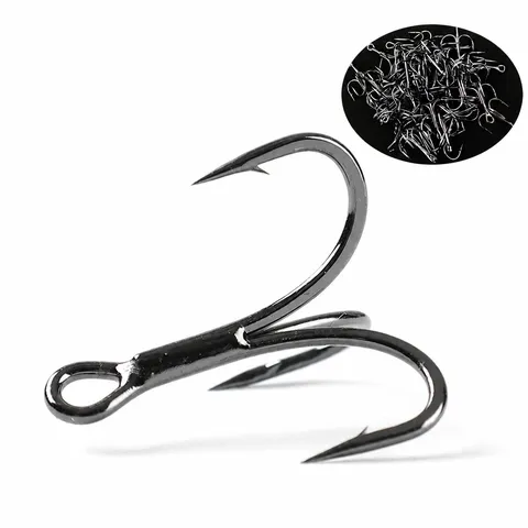 High Carbon Steel Treble Fishing Hooks Sharp Barbed Strong Anchor Hooks Saltwater Freshwater Fishing Tackle Accessories
