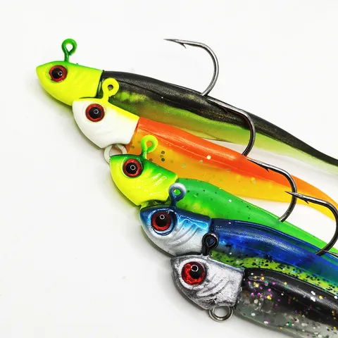 Professional Outdoor Fishing Lure T-Tail Soft Bait Jig Head Artificial Bait Saltwater Freshwater Fishing Tackle