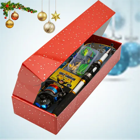 Kit Completo de Caña de Pesca Caña de Pesca de Mar Telescópica de Carbono Con Carrete Giratorio Señuelos Línea Caja de Aparejos Set