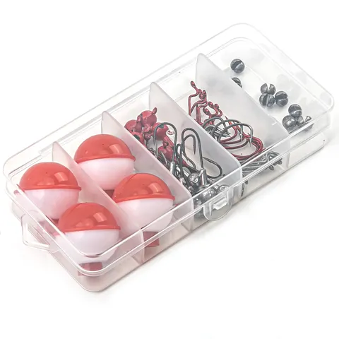 Complete Beginner Fishing Kit Including Assorted Fishing Hooks Ball Floats Split Shot And Lure Fishing Tackle Box Set