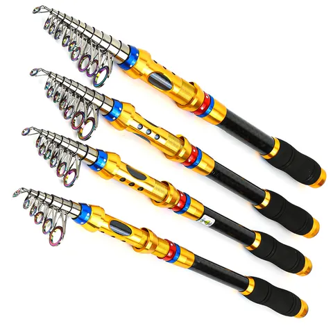 Carbon Fiber Telescopic Fishing Rod Portable Travel Sea Fishing Casting Pole With Smooth Guides Outdoor Sports Gear