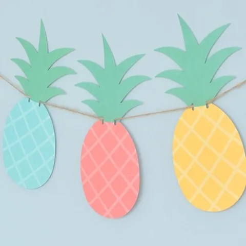 Korean INS Style Paper Pineapple Banner Colorful Fruit Garland Twine Hanging Decoration For Birthday Party Room Decor Photo Props