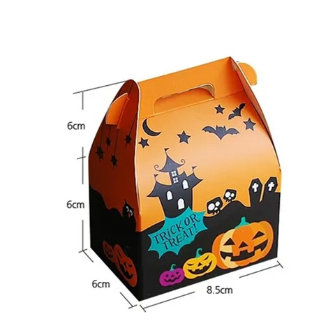 Halloween Cartoon Paper Packaging Box Cute Pumpkin Ghost Candy Box Festive Chocolate Gift Tote Case Party Decor Supplies