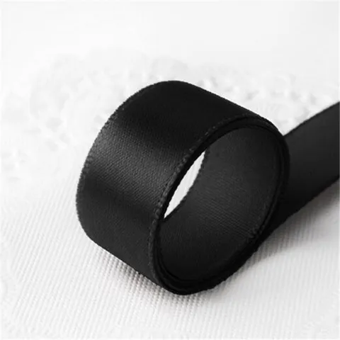 Halloween Solid Black Satin Ribbon For Gift Wrapping DIY Craft Box Packaging Garland Festive Home Party Decorative Ribbon
